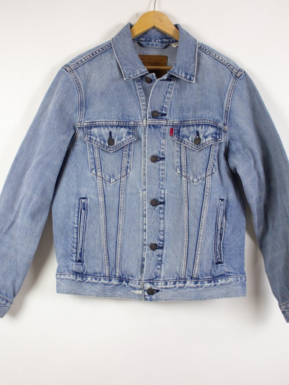 Levis Womens Denim Trucker Jacket Light Wash Blue S